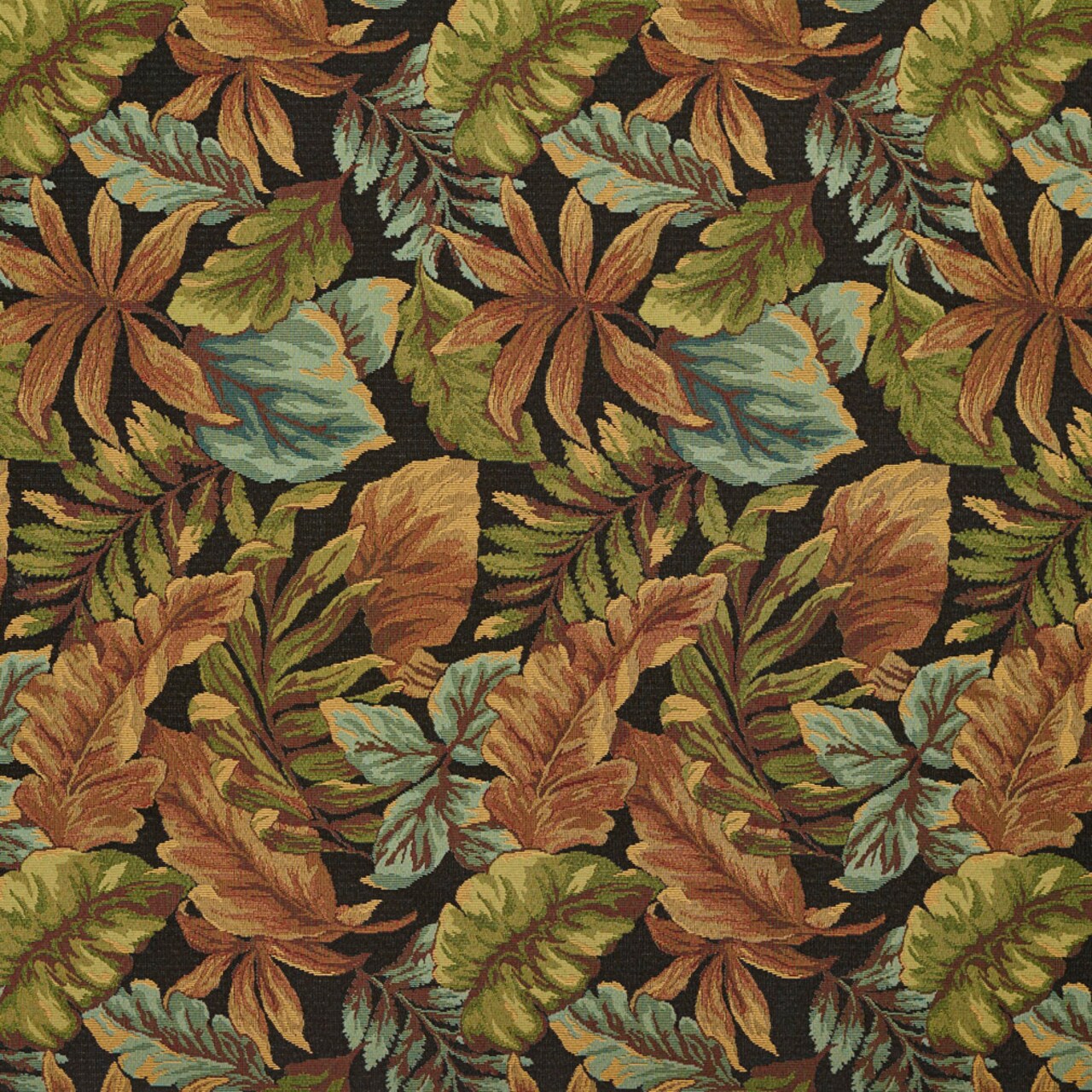 Upholstery Fabric - Aqua & Teal Leaves,Tropical & Botanical Upholstery Fabric 54 Inches"